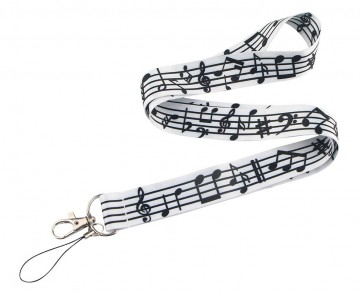 Keycord wit zwart muziektekens 3