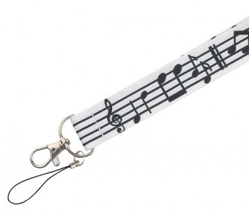 Keycord wit zwart muziektekens 5