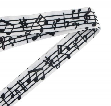 Keycord wit zwart muziektekens 6