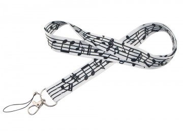 Keycord wit zwart muziektekens 8