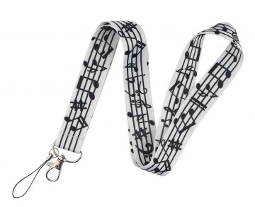 Keycord wit zwart muziektekens