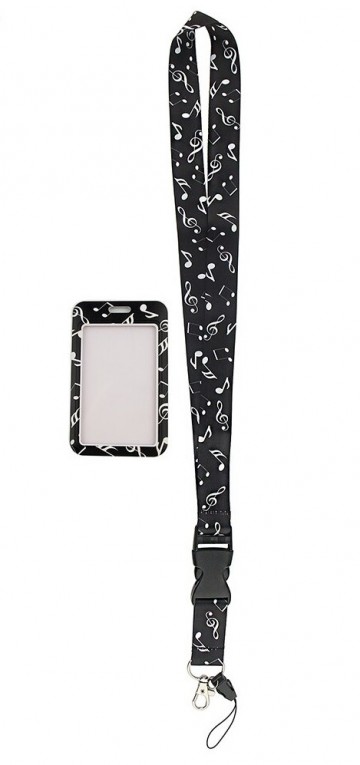 Keycord zwart wit met badge 4