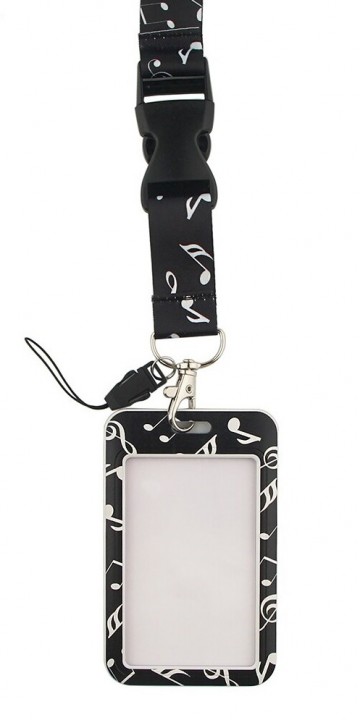 Keycord zwart wit met badge 5