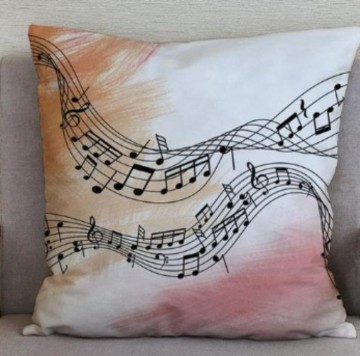 Kussen notenbalken speels gekleud