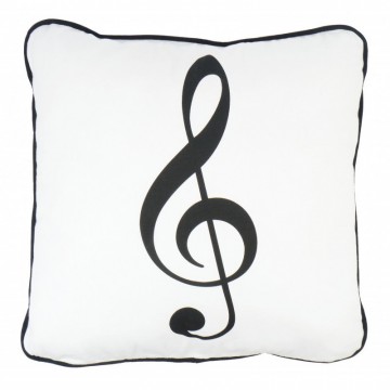 Kussenhoes agifty vioolsleutel wit zwart
