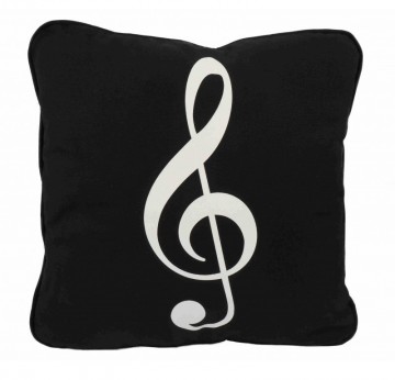 Kussenhoes agifty vioolsleutel zwart wit