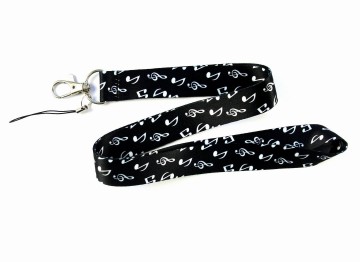 Lanyard muziektekens zwart wit 2