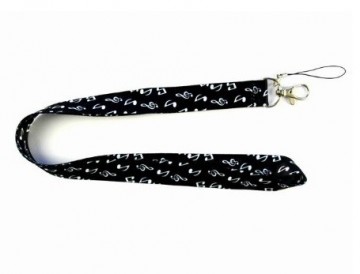 Lanyard muziektekens zwart wit