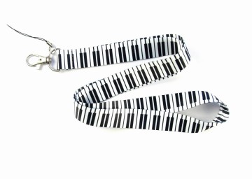 Lanyard pianotoetsen zwart wit