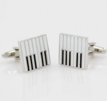 Manchetknopen pianotoetsen zilver