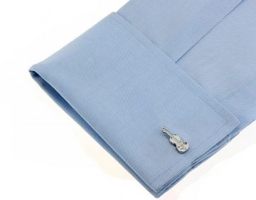 Manchetknopen viool zilver op stof