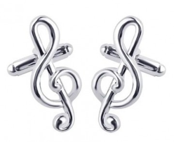 Manchetknopen vioolsleutel zilver