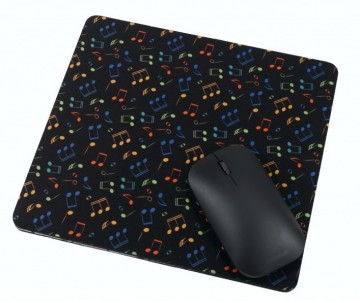 Muismat muzieknoten zwart gekleurd