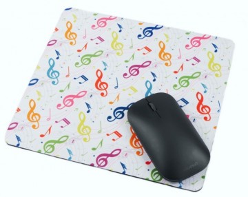 Muismat muziektekens wit gekleurd