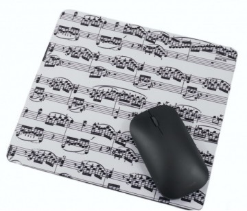 Muismat notenbalken wit zwart