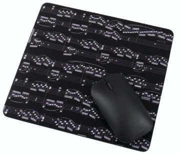 Muismat notenbalken zwart wit