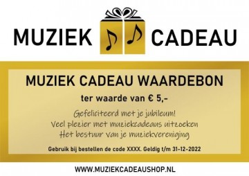 Muziek cadeau waardebon webshop