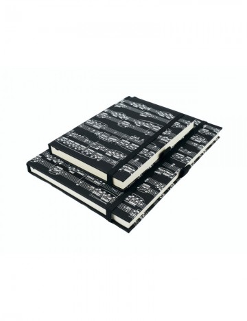 Notitieblok a6  a5 notenbalken zwart