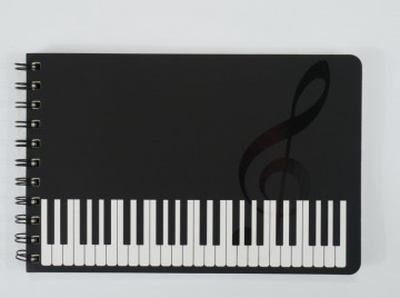 Notitieblok spiraal notenbalken toetsen