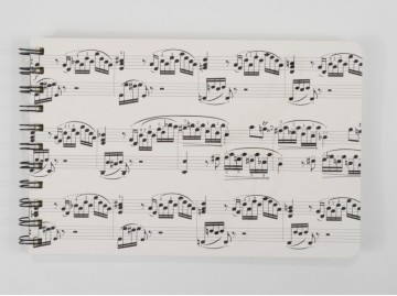 Notitieblok spiraal notenbalken wit