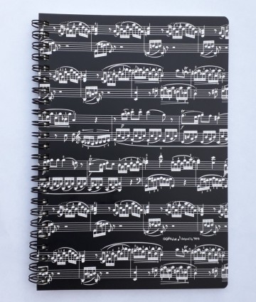 Notitieblok spiraal verticaal notenbalken