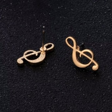 Oorbellen vioolsleutel goud groot 3