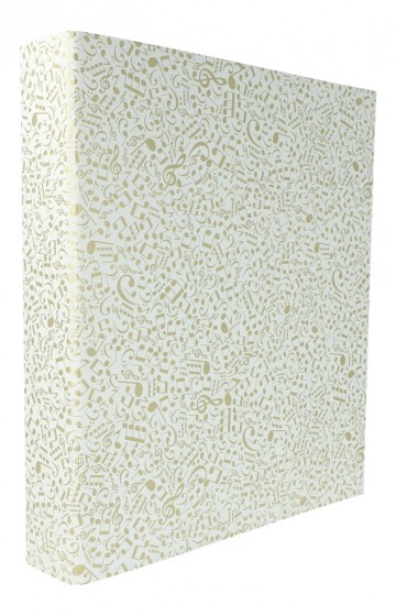 Ordner muziektekens wit goud