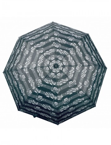 Paraplu zwart met witte notenbalken 3