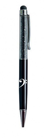 Pen kristal bassleutel zwart