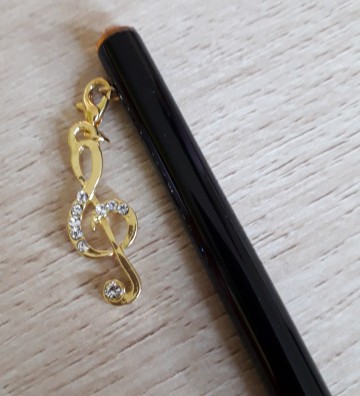 Pen zwart muziekinstrumenten hanger vioolsleutel