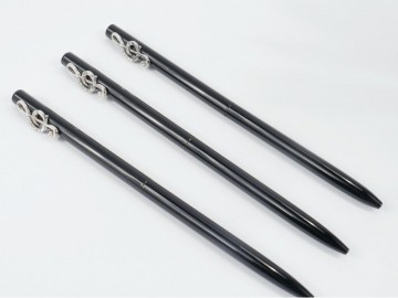Pen zwart vioolsleutel kristal zilver