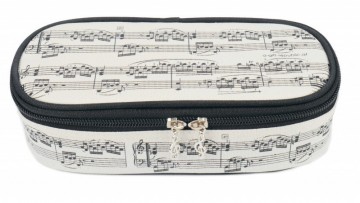 Pennenbox rechthoekig ecru notenbalken