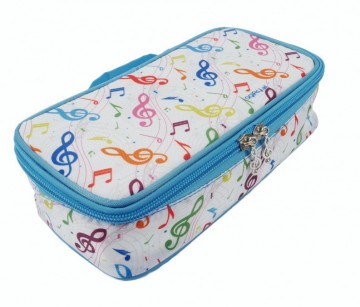 Pennenbox rechthoekig muziektekens kleurig