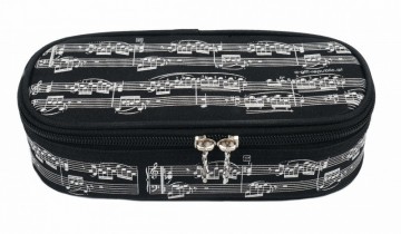 Pennenbox rechthoekig zwart notenbalken