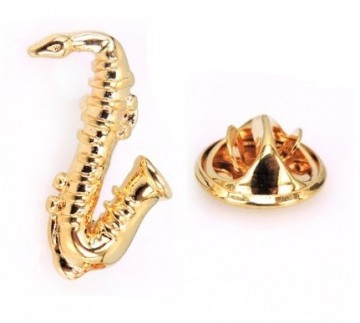 Pin saxofoon goud