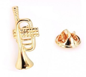 Pin trompet goud