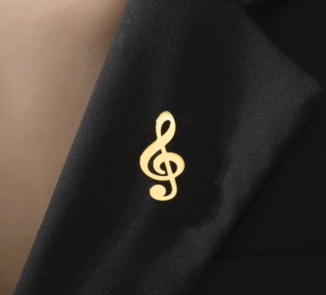 Pin vioolsleutel goud op rever