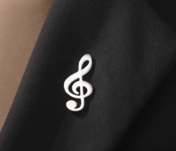 Pin vioolsleutel zilver op rever