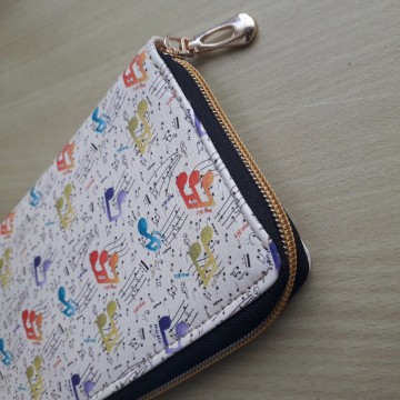 Portemonnee muzieknoten meerkleurig creme 1