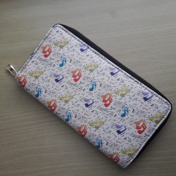 Portemonnee muzieknoten meerkleurig creme 3