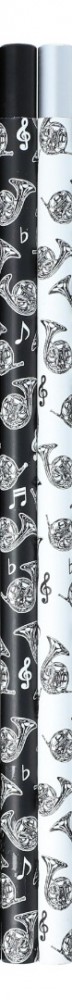Potlood hoorn muziektekens zwart en wit magnetisch