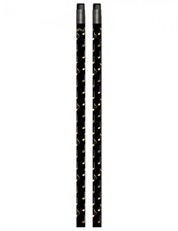 Potlood muzieknoten met gum zwart goud