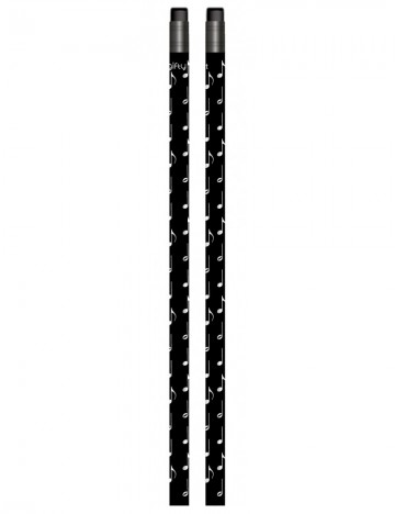 Potlood muzieknoten met gum zwart zilver