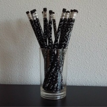 Potlood zwart muziektekens 2