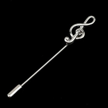 Rever pin vioolsleutel zilver