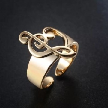 Ring vioolbassleutel goud