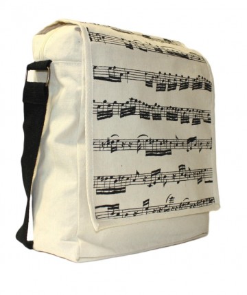 Schoudertas canvas notenbalken met flap 3