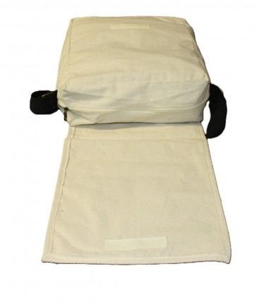 Schoudertas canvas notenbalken met flap 4