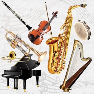 Servetten muziekinstrumenten kubler