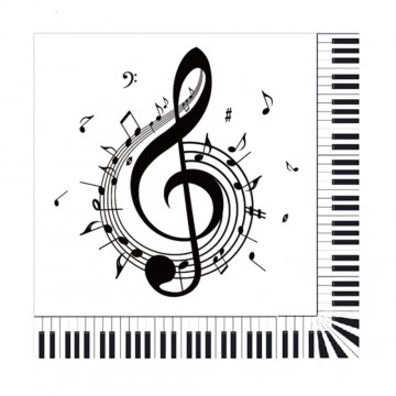 Servetten vioolsleutel pianotoetsen 2